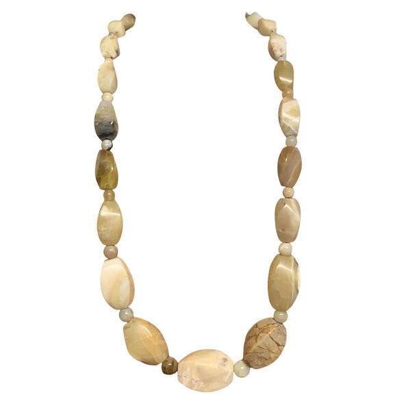 Jay King Necklace Sterling Silver & Yellow/Brown Jasper Graduating Beads by DTR - Picture 1 of 7